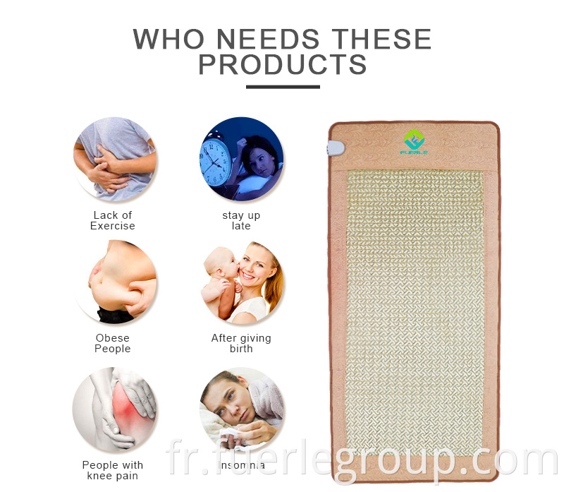 PEMF infrared therapy negative ion mattress full body massage mat with jade heati